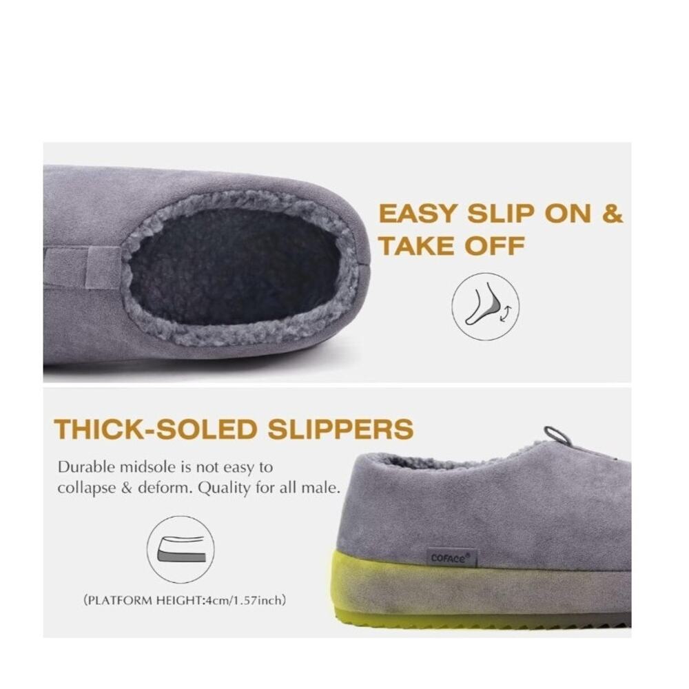 COFACE Men's Clog Slippers Cozy Thick Cushion Memory Foam Indoor Outdoor 9.5 - Picture 4 of 6